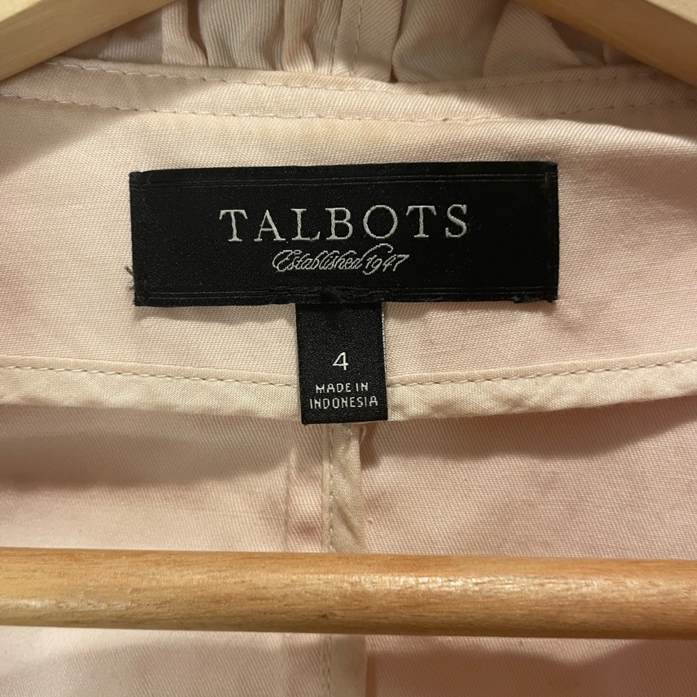 Talbots Pink Ruffle Blazer Size 4 - Picture 6 of 6